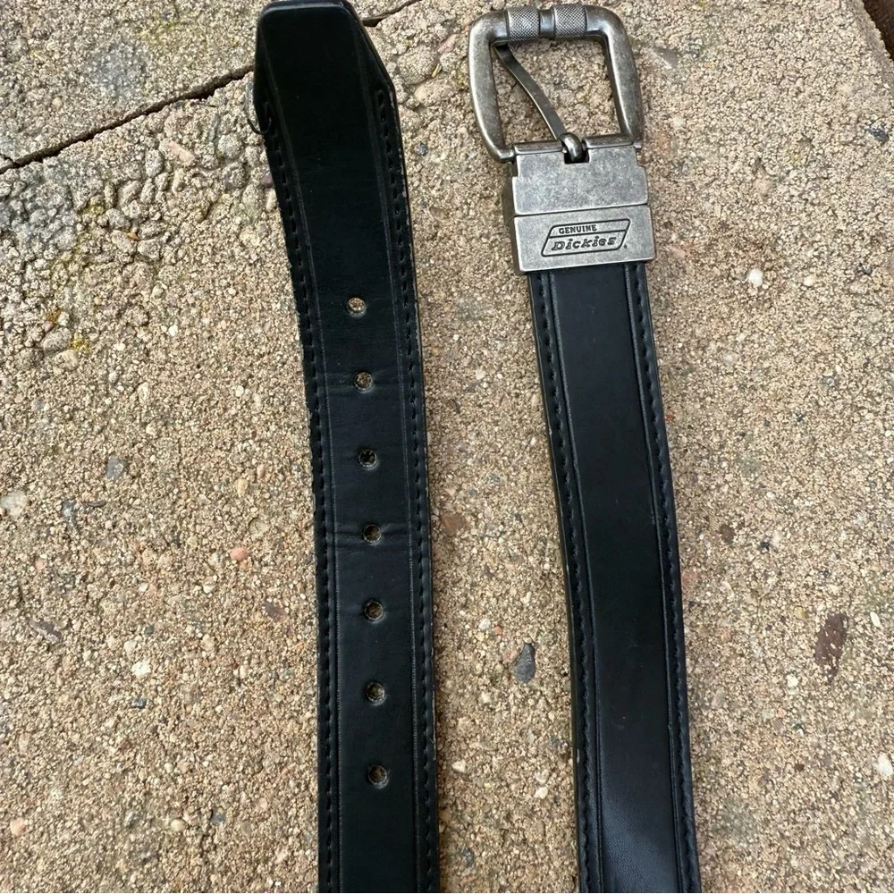 DICKIES Boys Black Brown Reversible Bonded Leather Belt Size 26-28